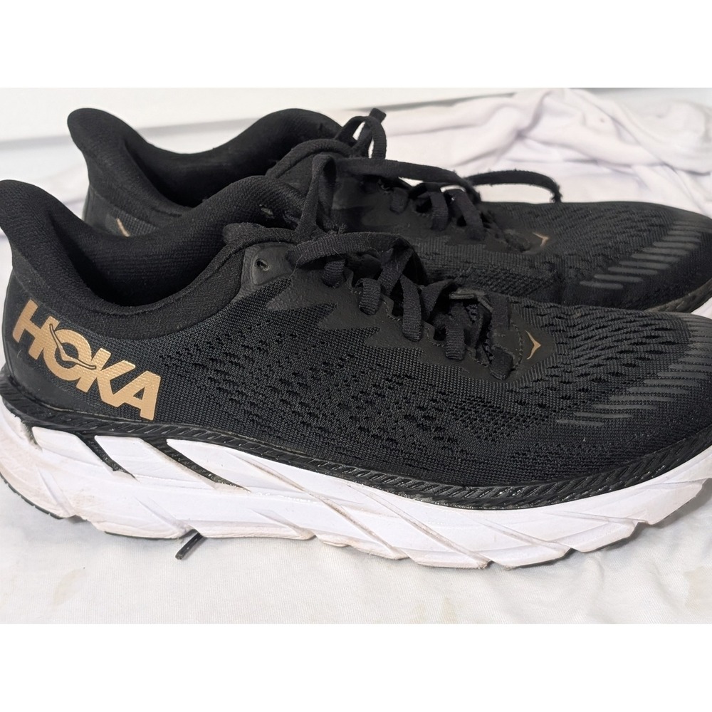 Hoka One One Clifton 7 Womens Running Shoes Black Bronze 1110509 BBRNZ Sneakers